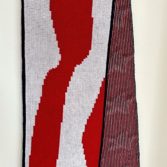 Vintage USA America knit long 70’s made in USA scarf MAGA Winter Olympics EUC! - Picture 7 of 8